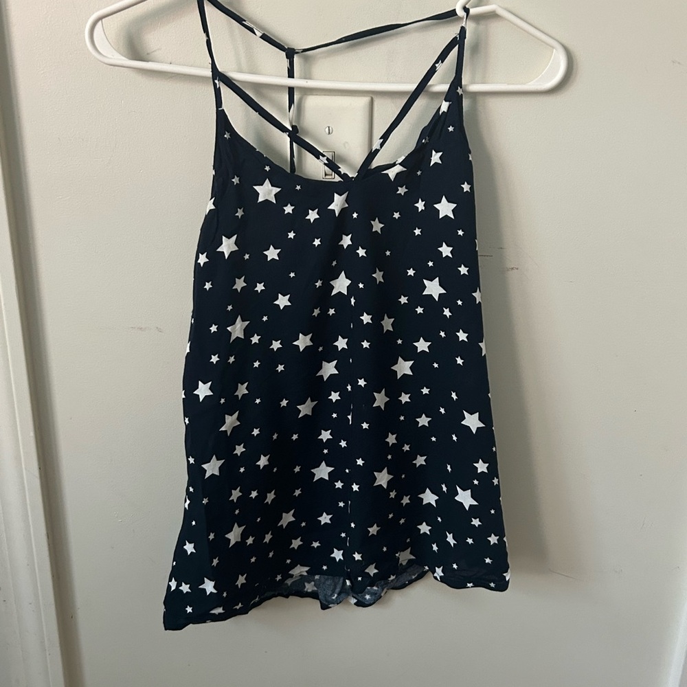 Blue with white stars shirt